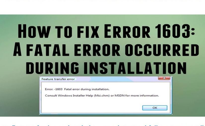 Google Earth Error 1603