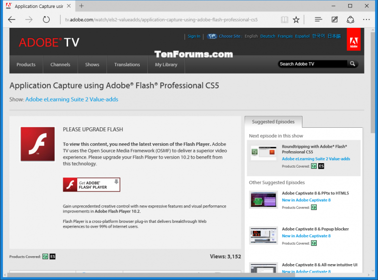 adobe flashplayer for windows 10 download